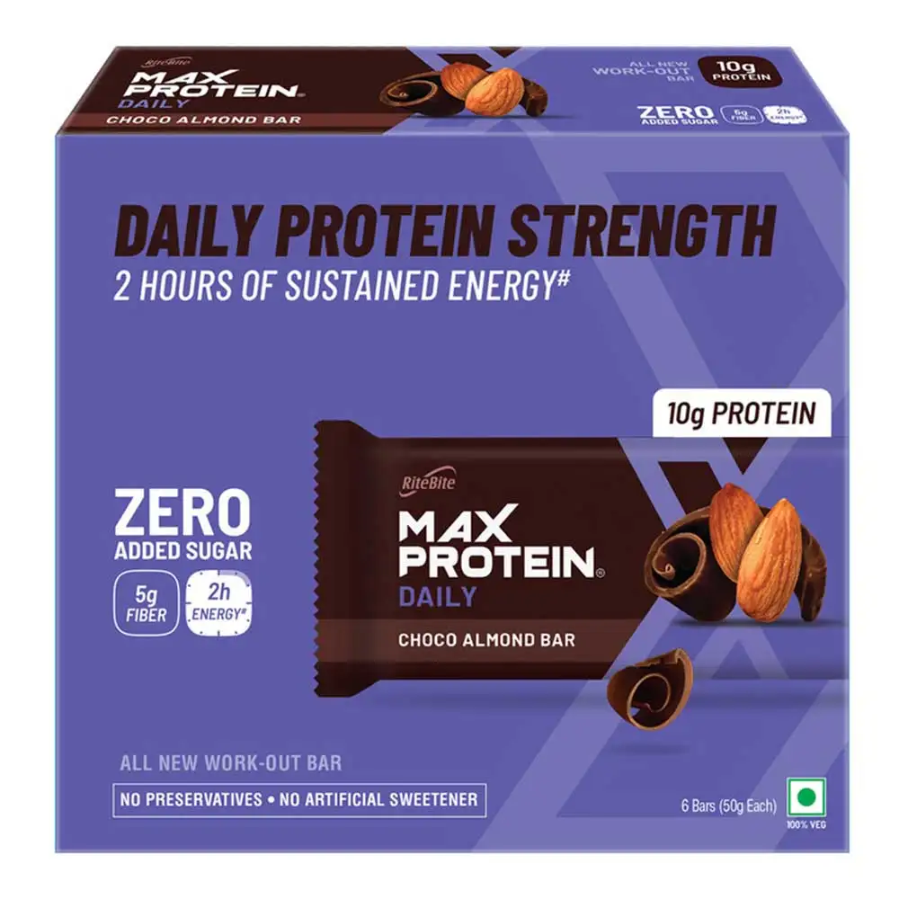 RiteBite Max Protein Daily Bar (10g Protein),  6 bar(s)  Choco Almond