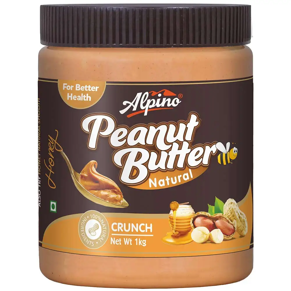 Alpino Natural Honey Peanut Butter,  1 kg  Crunch