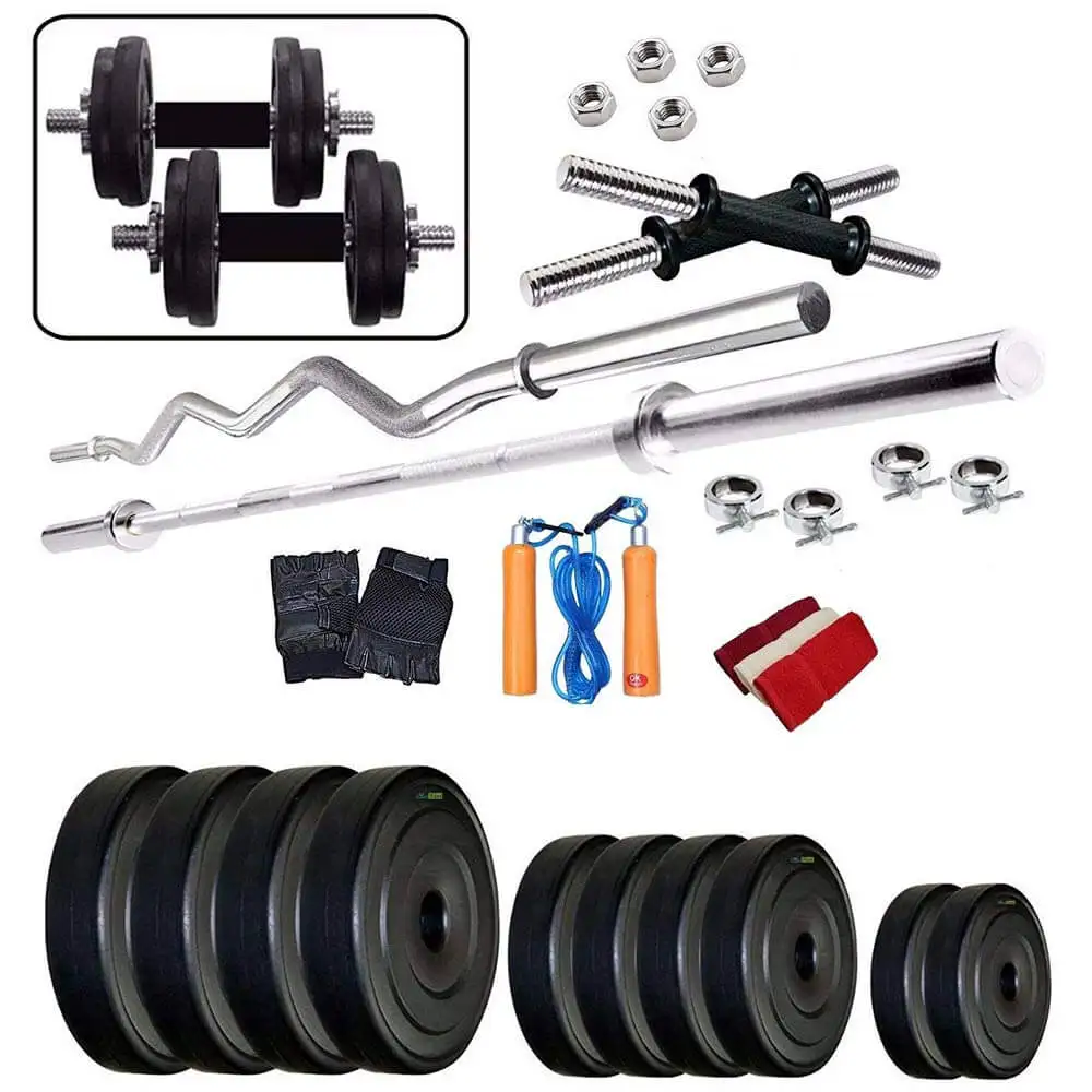 Body Maxx BM- PVC- 50 Kg Combo 14 Home Gym And Fitness Kit 4 Rods