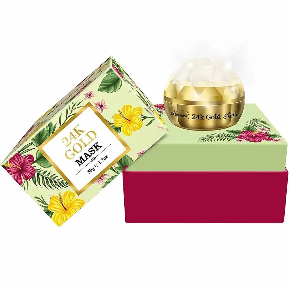 St.Botanica 24K Gold Mask,  50 g  with Pure 24k Gold, Vitamin C, Retinol, Hyaluronic acid