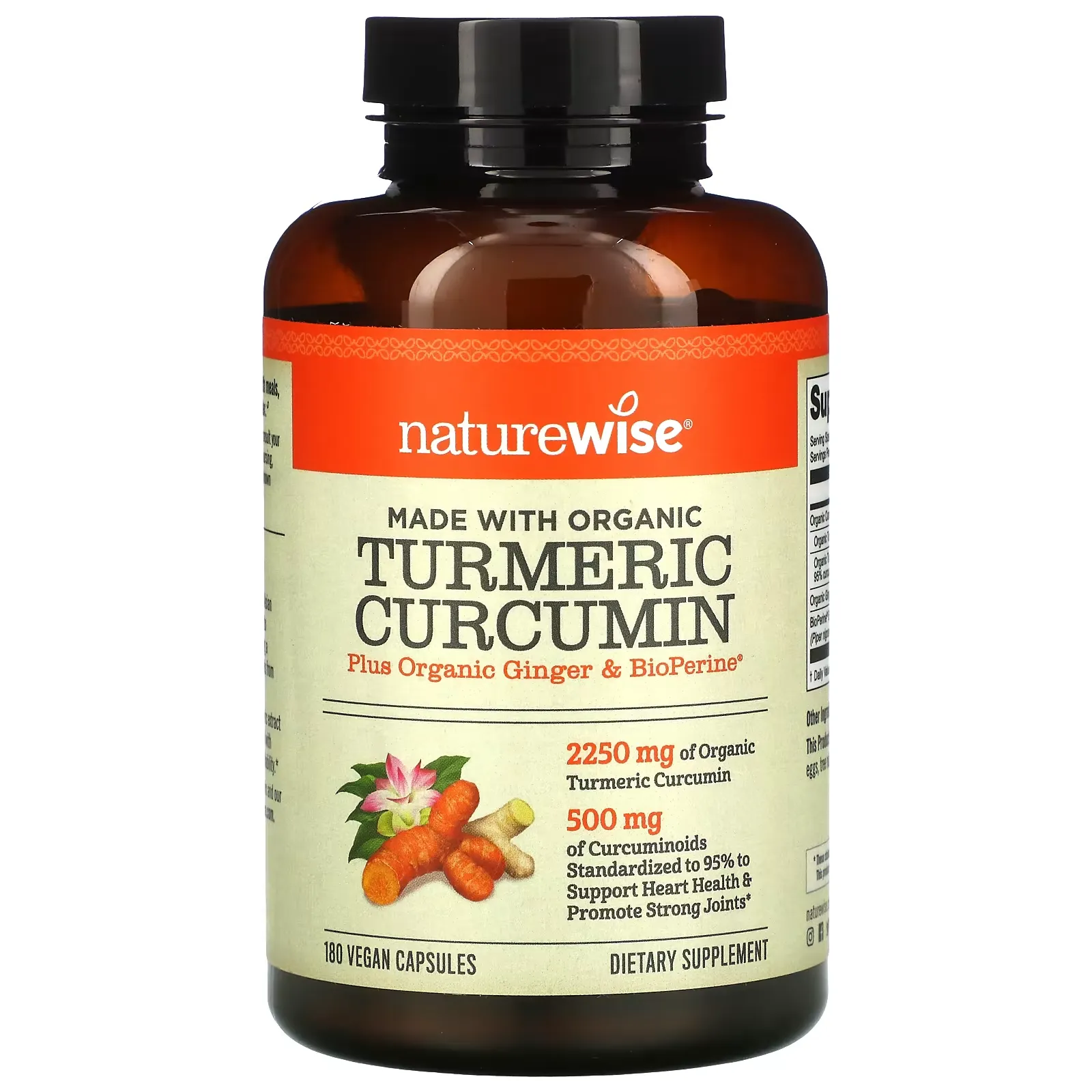 Organic Turmeric Curcumin, 180 Vegan Capsules