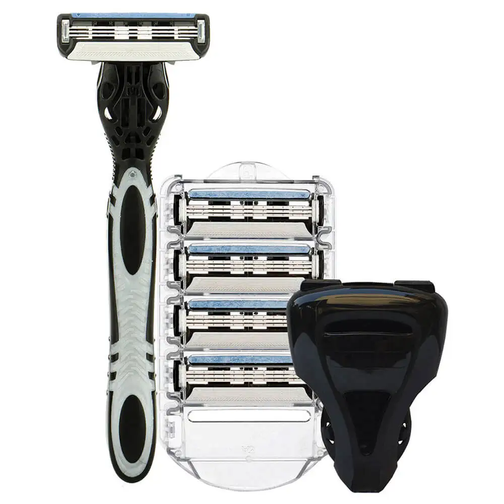 Spruce Shave Club 3X Shaving Razor Kit (Razor + 4 Cartridges + Razor Cover)