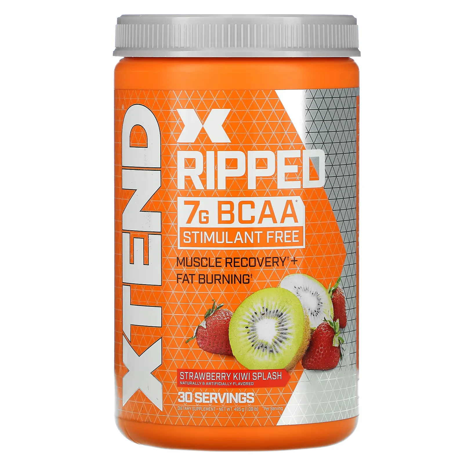 Ripped, 7G BCAAs, Strawberry Kiwi Splash, 1.09 lbs (495 g)