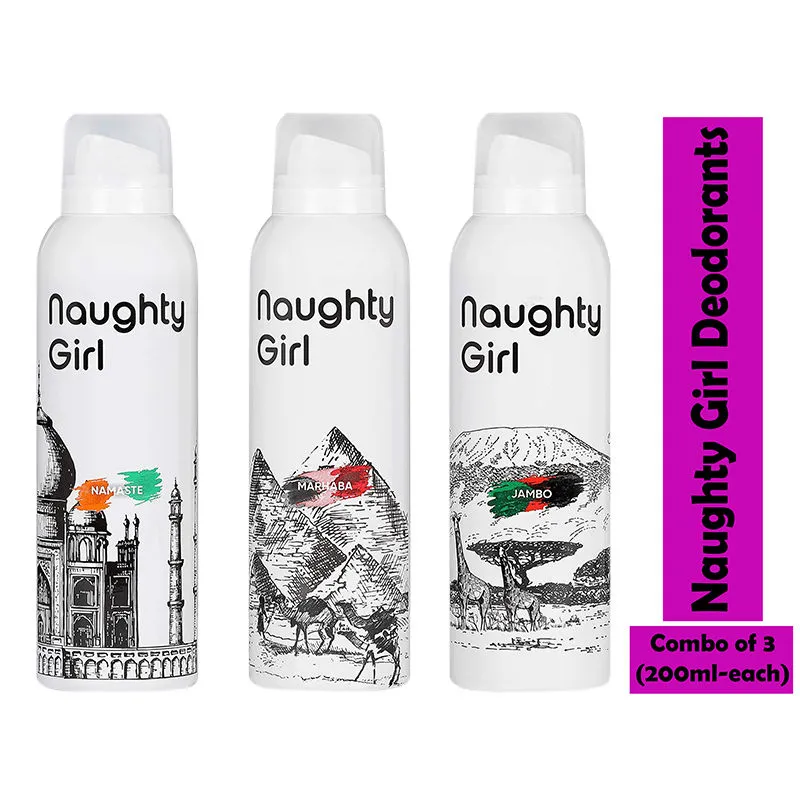 Naughty Girl Jambo Marhaba Namaste Deodorant - Pack Of 3