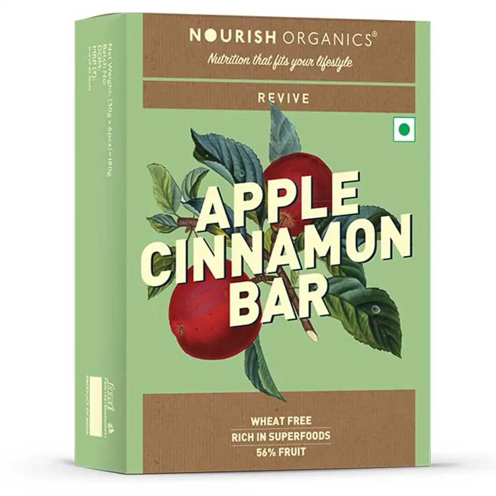 Nourish Organics Apple Cinnamon Bar,  6 Piece(s)/Pack  Apple Cinnamon