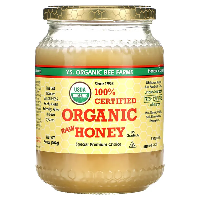 100% Certified Organic Raw Honey, 2 lbs (907 g)