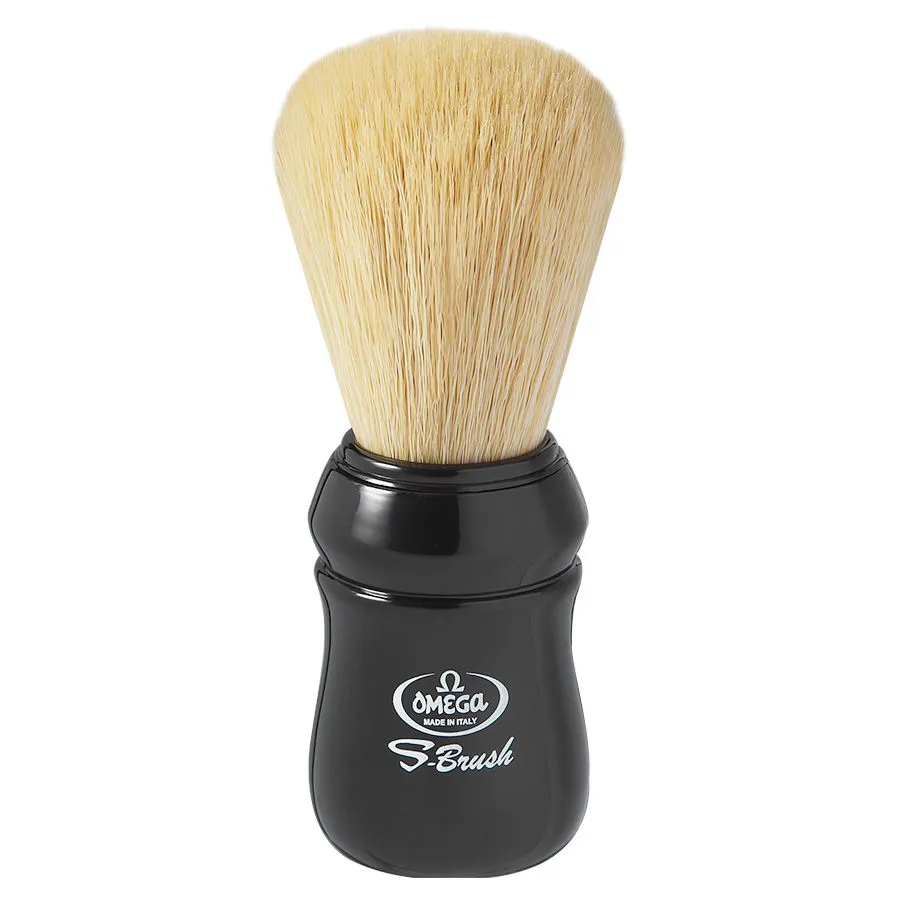 Omega S10049 S-Brush Fiber Pro Synthetic Boar Shaving Brush - Black