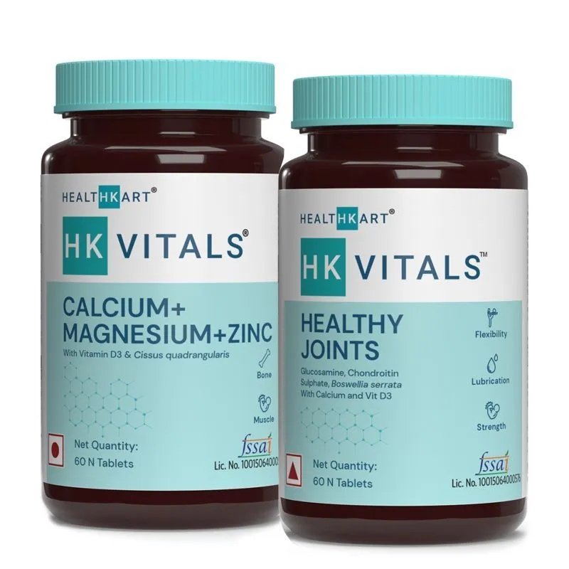 HealthKart HK Vitals Calcium + Magnesium + Zinc Tablets & HK Vitals Healthy Joints Tablets