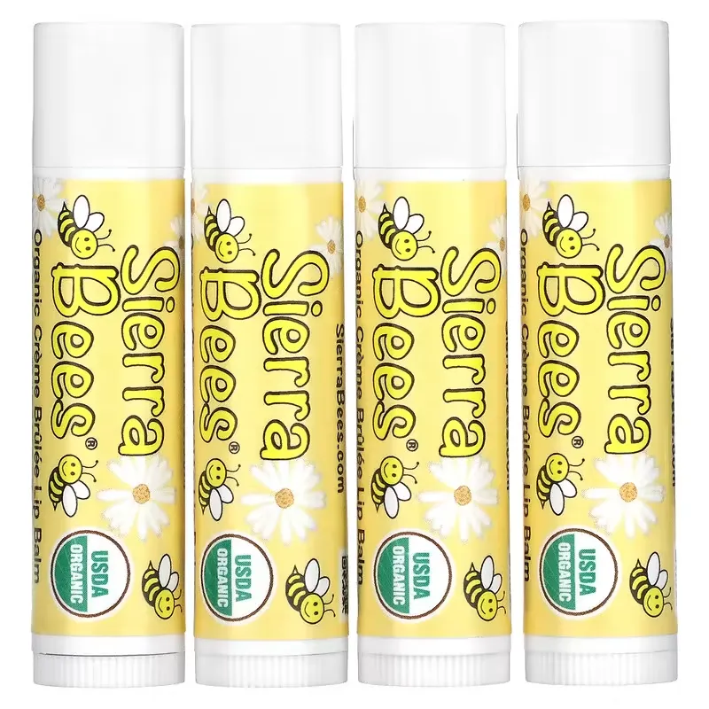 Organic Lip Balms, Creme Brulee, 4 Pack, 0.15 oz (4.25 g) Each