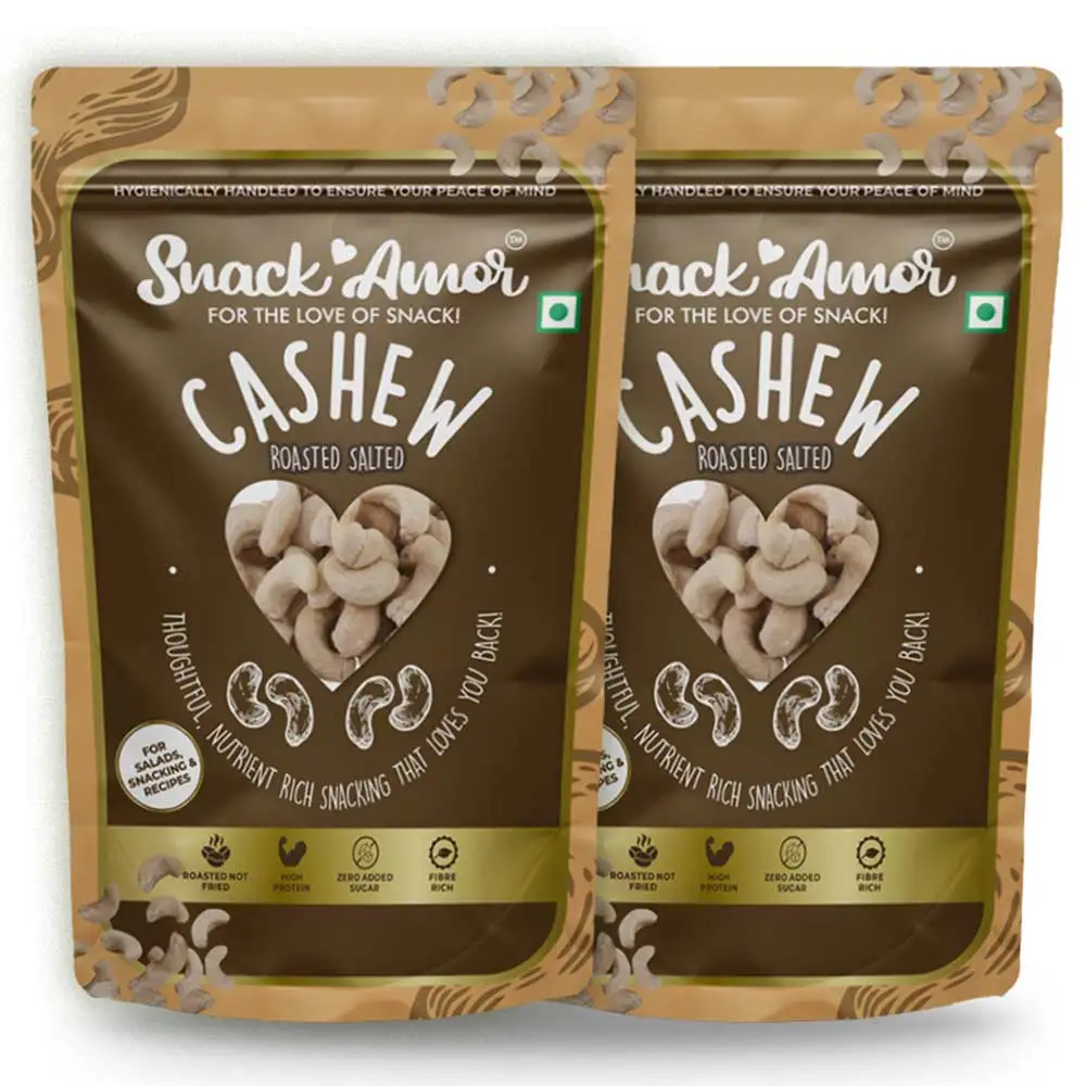 SnackAmor Roasted Salted Cashew,  170 g  Unflavoured (Pack of 2)