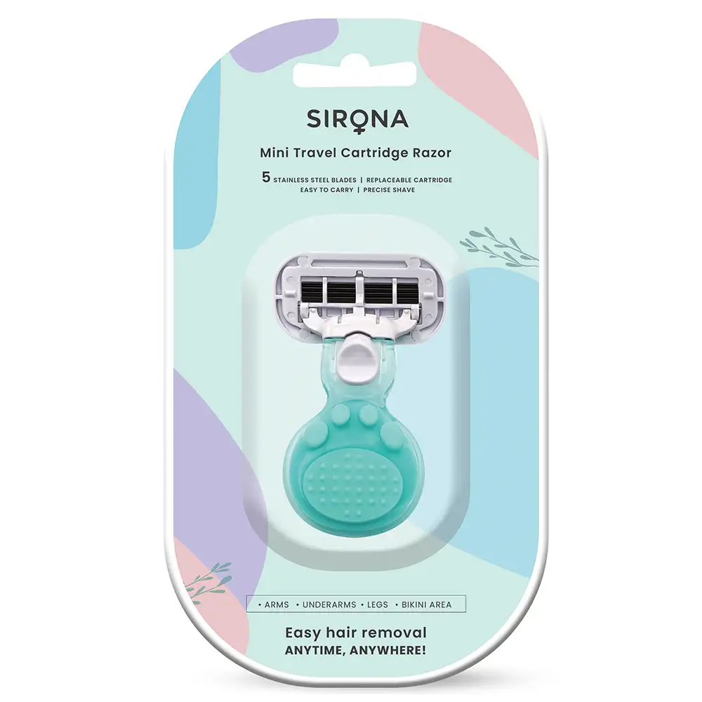 Sirona 5 Blade Mini Travel Cartridge Razor,  1 Piece(s)/Pack  Aloe Vera & Vitamin E Lubrication