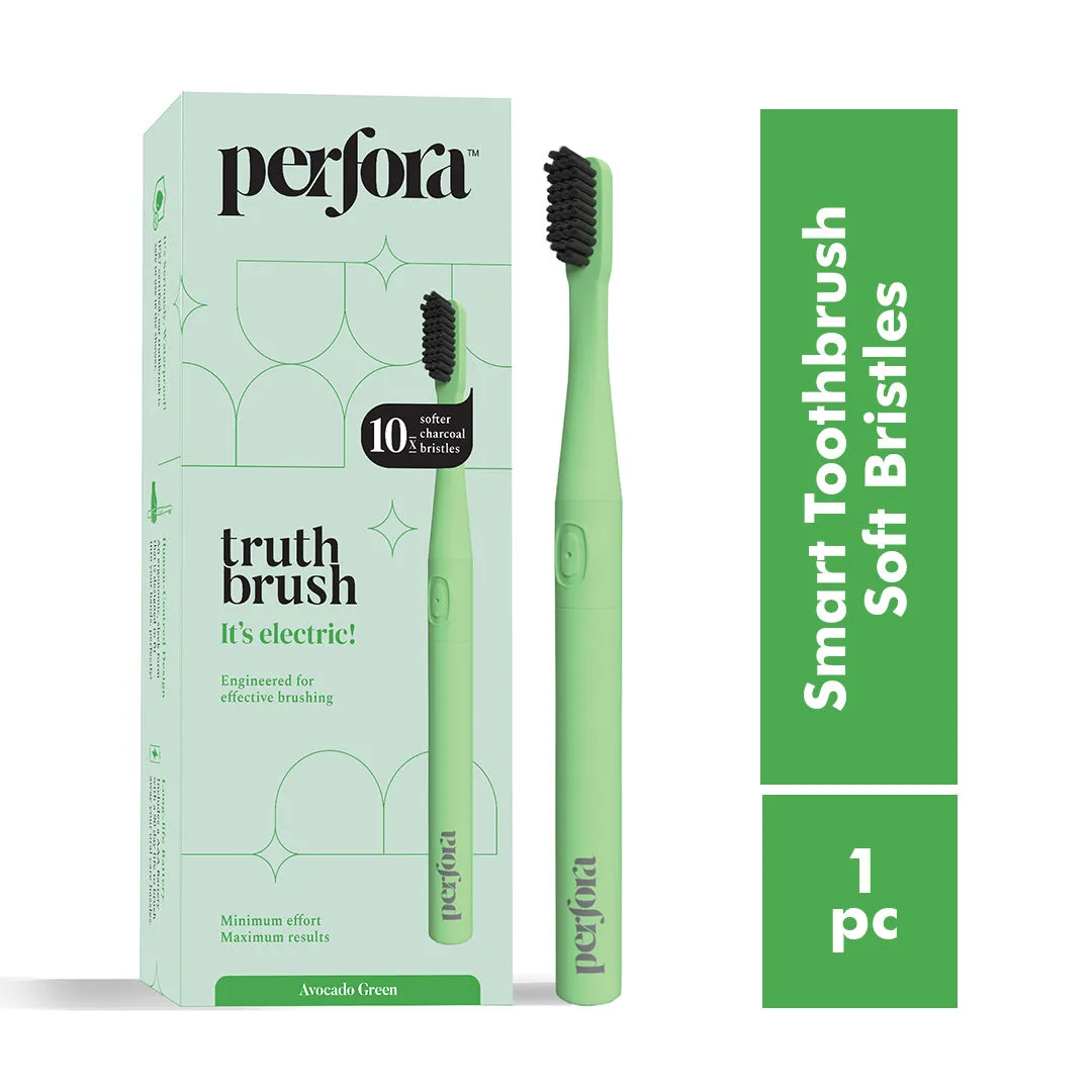 Perfora Avocado Green Electric Toothbrush with 2 Vibrating Modes