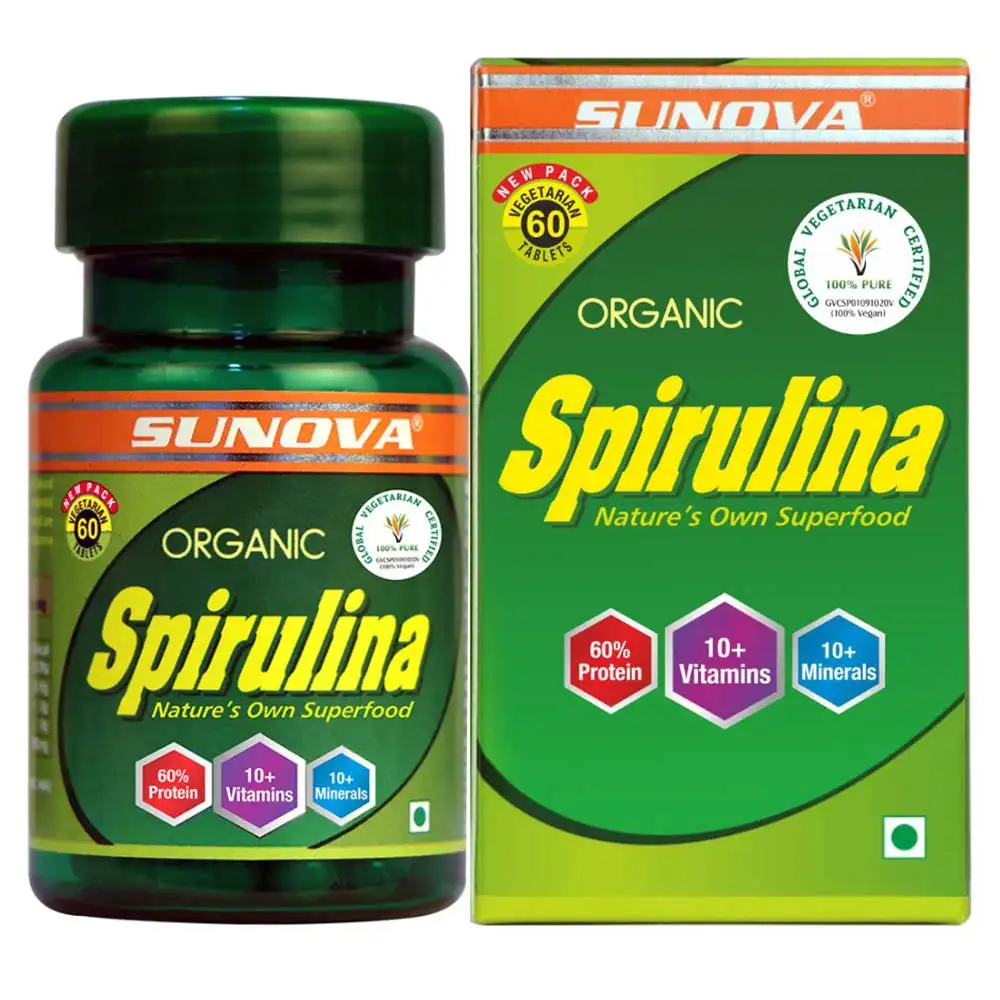 Sunaova Organic Spirulina,  60 tablet(s)