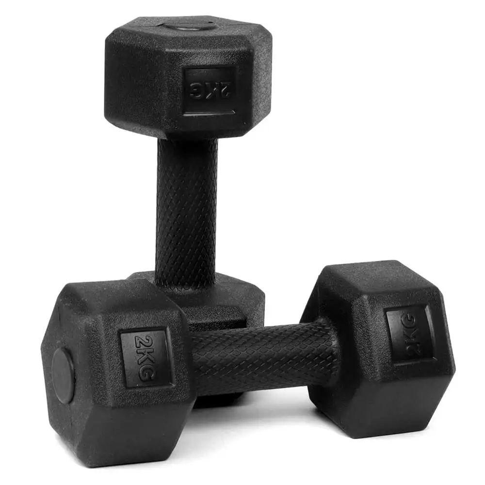 Love4ride PVC Encase Coating Free Weight Dumbbell Set,  Black  1 kg