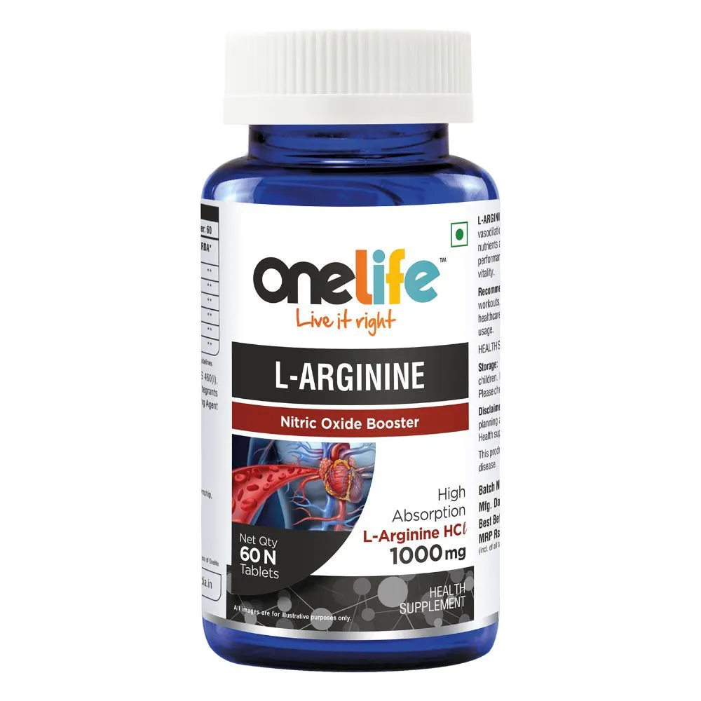 Onelife L-Arginine 1000mg Pre Workout Supplements 60 Tablets