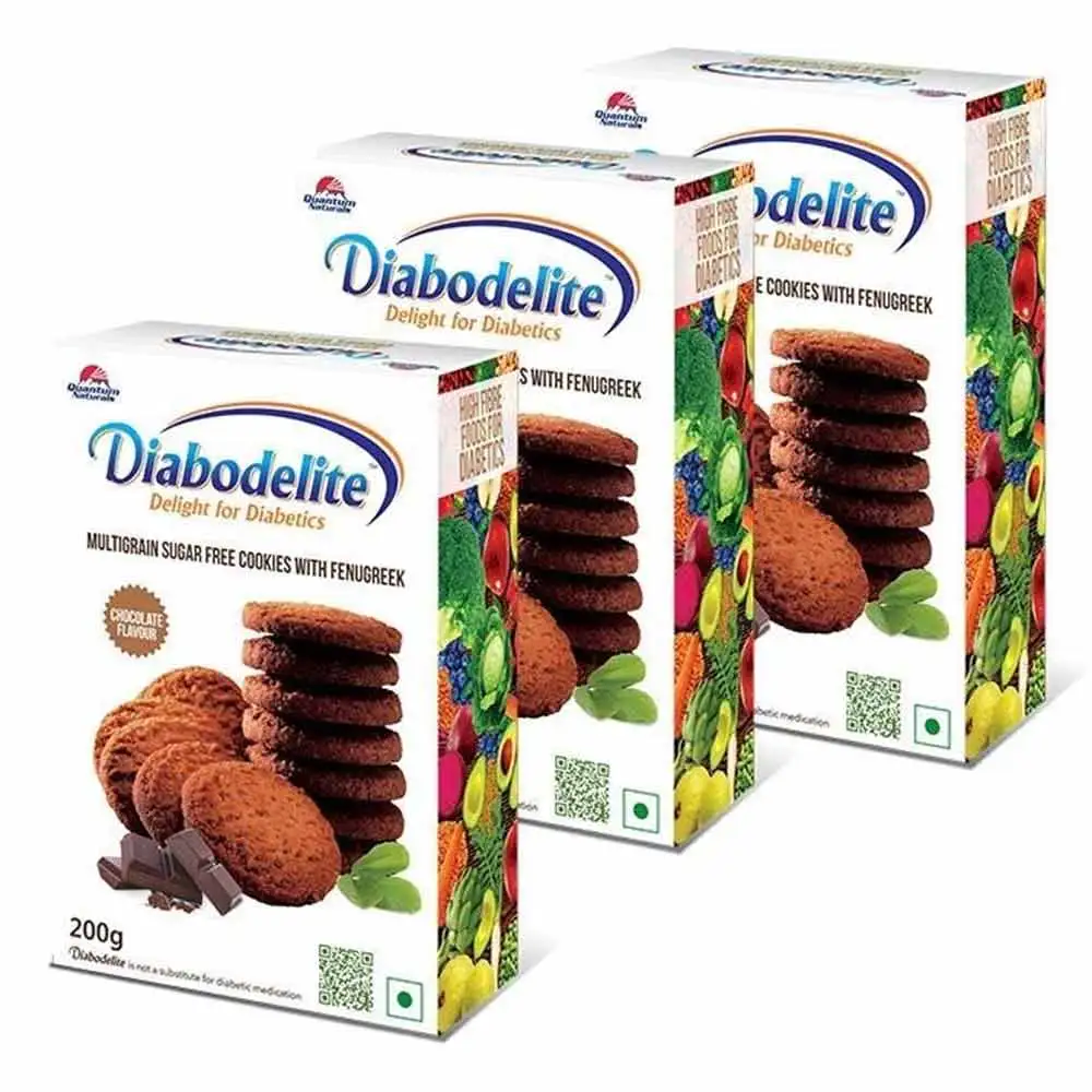 Quantum Naturals Diabodelite Cookies,  200 g  Chocolate (Pack of 3)