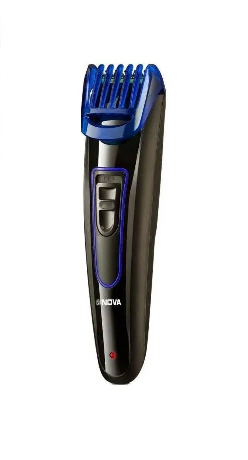 Nova NHT 1071 Titanium Coated USB Trimmer for Men (Black/Blue)