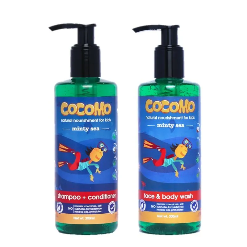 Cocomo Natural Top To Toe Wash For Kids - Minty Sea Shampoo + Body Wash