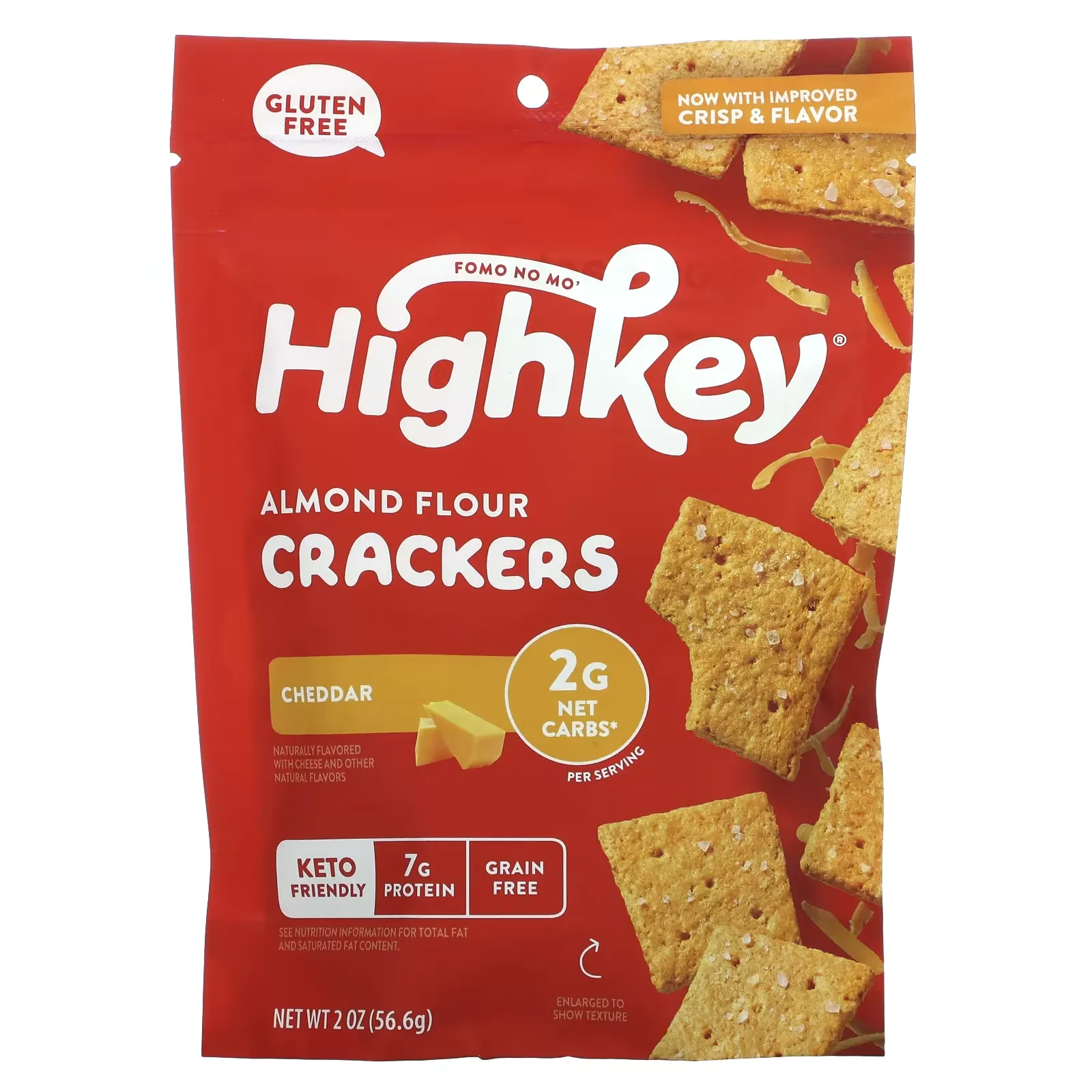 Almond Flour Crackers, Cheddar, 2 oz (56.6 g)