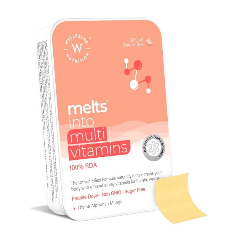 Wellbeing Nutrition Melts Multivitamin (Plant Based) 100% RDA Of 14 Vitamins & Minerals