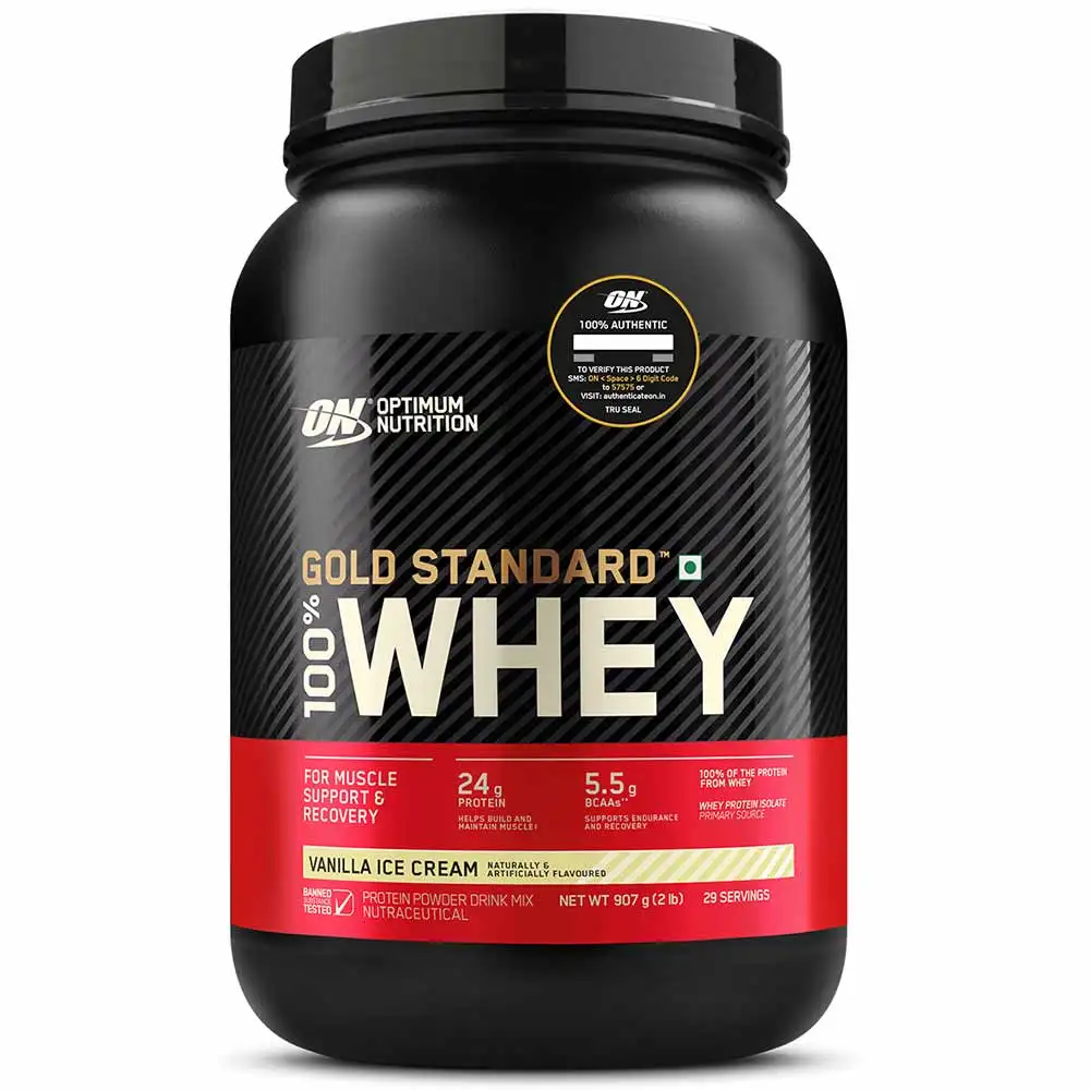 ON (Optimum Nutrition) Gold Standard 100% Whey Protein,  2 lb  Vanilla Ice Cream