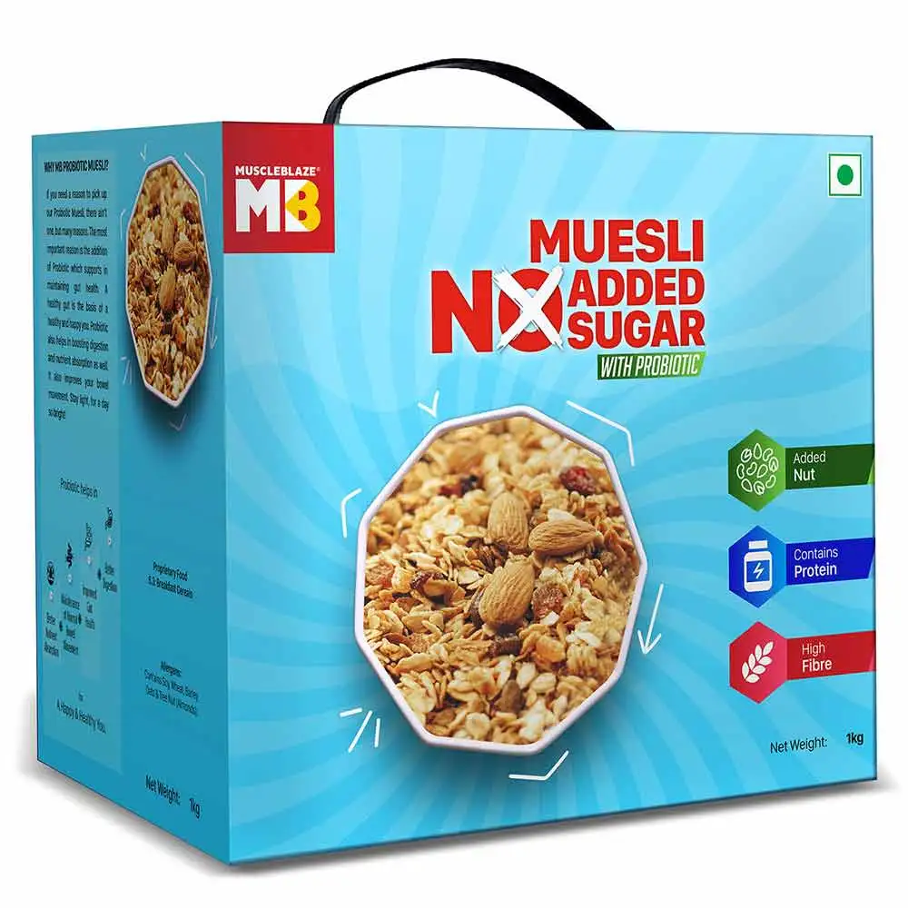 MuscleBlaze Probiotic Muesli,  1 kg  No Added Sugar