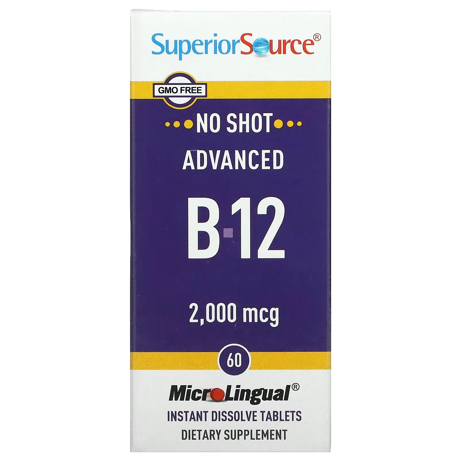 Advanced B-12, 2,000 mcg, 60 MicroLingual Instant Dissolve Tablets