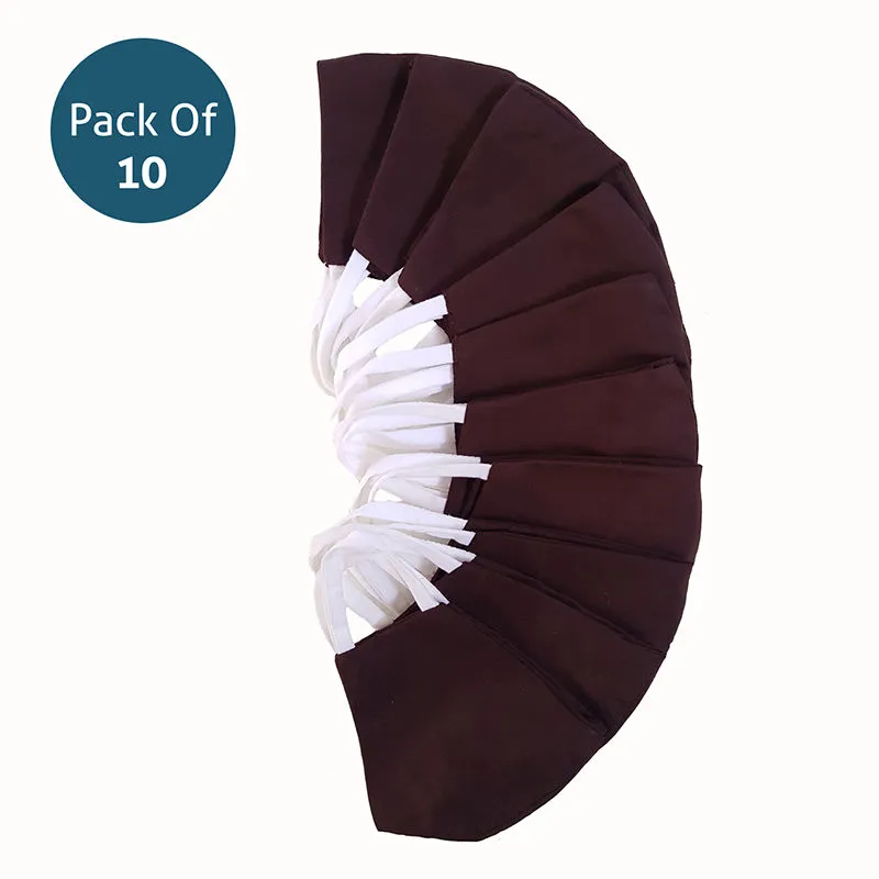 Adira's Pack Of 10 Cloth Face Mask - Brown