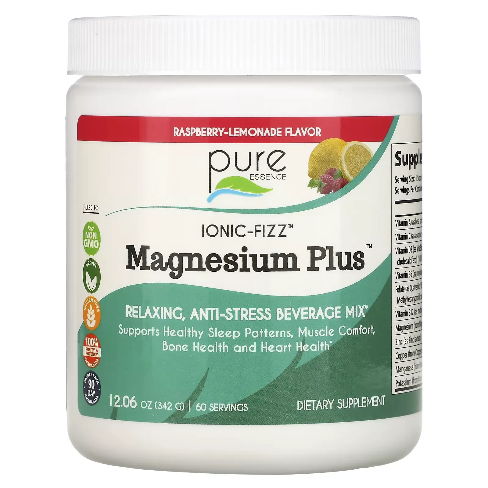 Ionic-Fizz, Magnesium Plus, Raspberry Lemonade, 12.06 oz (342 g)