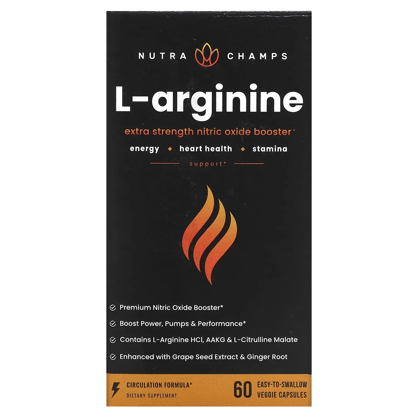 L-Arginine, 60 Easy-to-Swallow Veggie Capsules