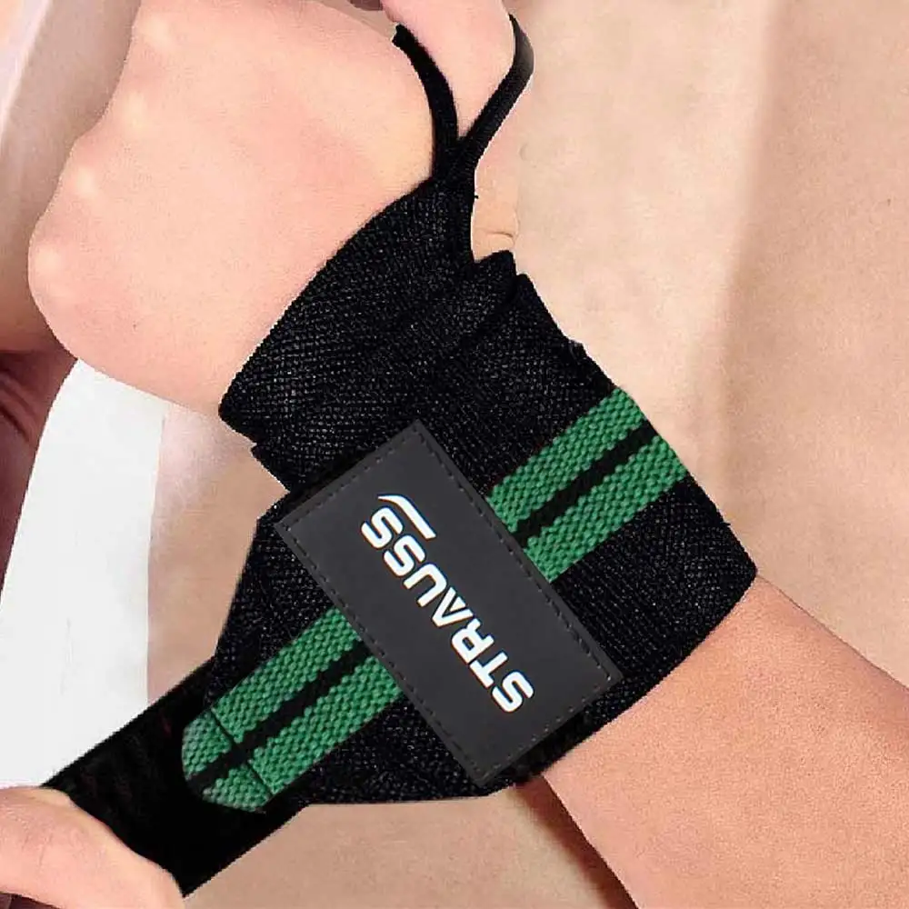 Strauss WL Cotton Wrist Support (Pack of 2),  Black & Green  Free Size