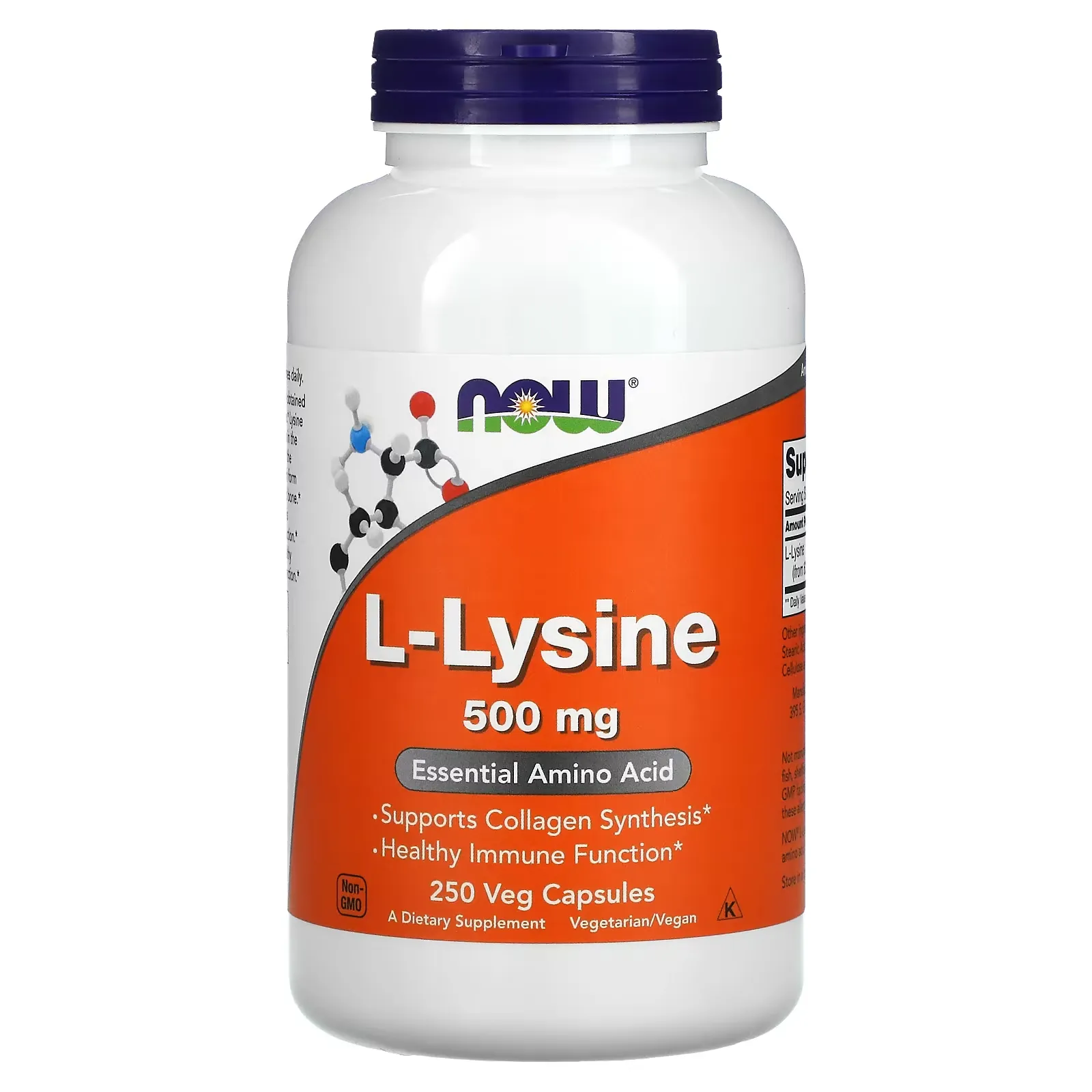 L-Lysine, 500 mg, 250 Veg Capsules