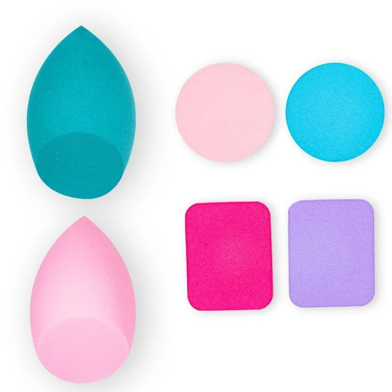 Beautiliss Makeup Puff Sponge Set ( Color & Shape May Vary) - 6 Pcs