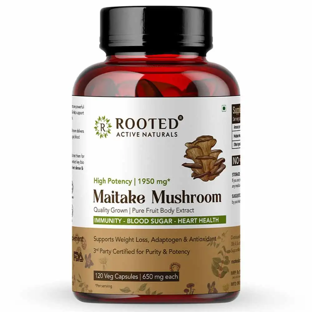 Rooted Active Naturals Maitake Mushroom,  120 capsules