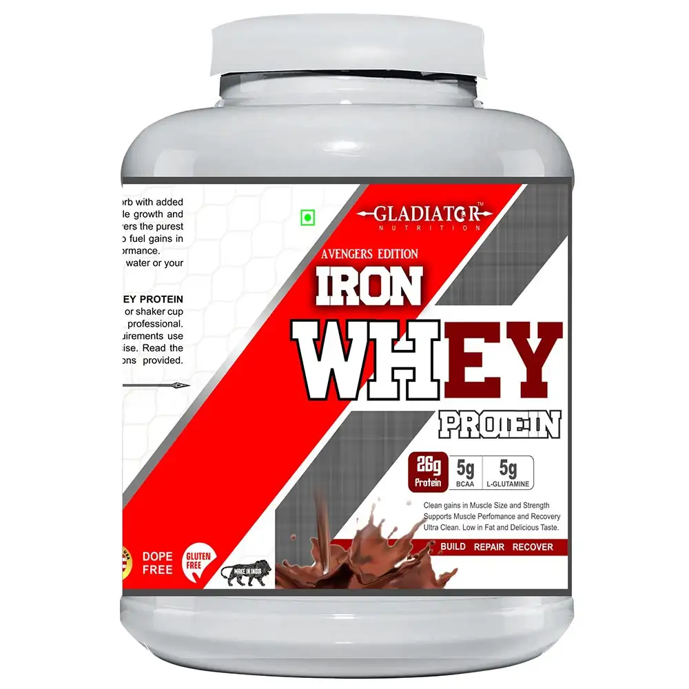 Gladiator Nutrition Iron Whey Protein,  4.4 lb  Chocolate Cream