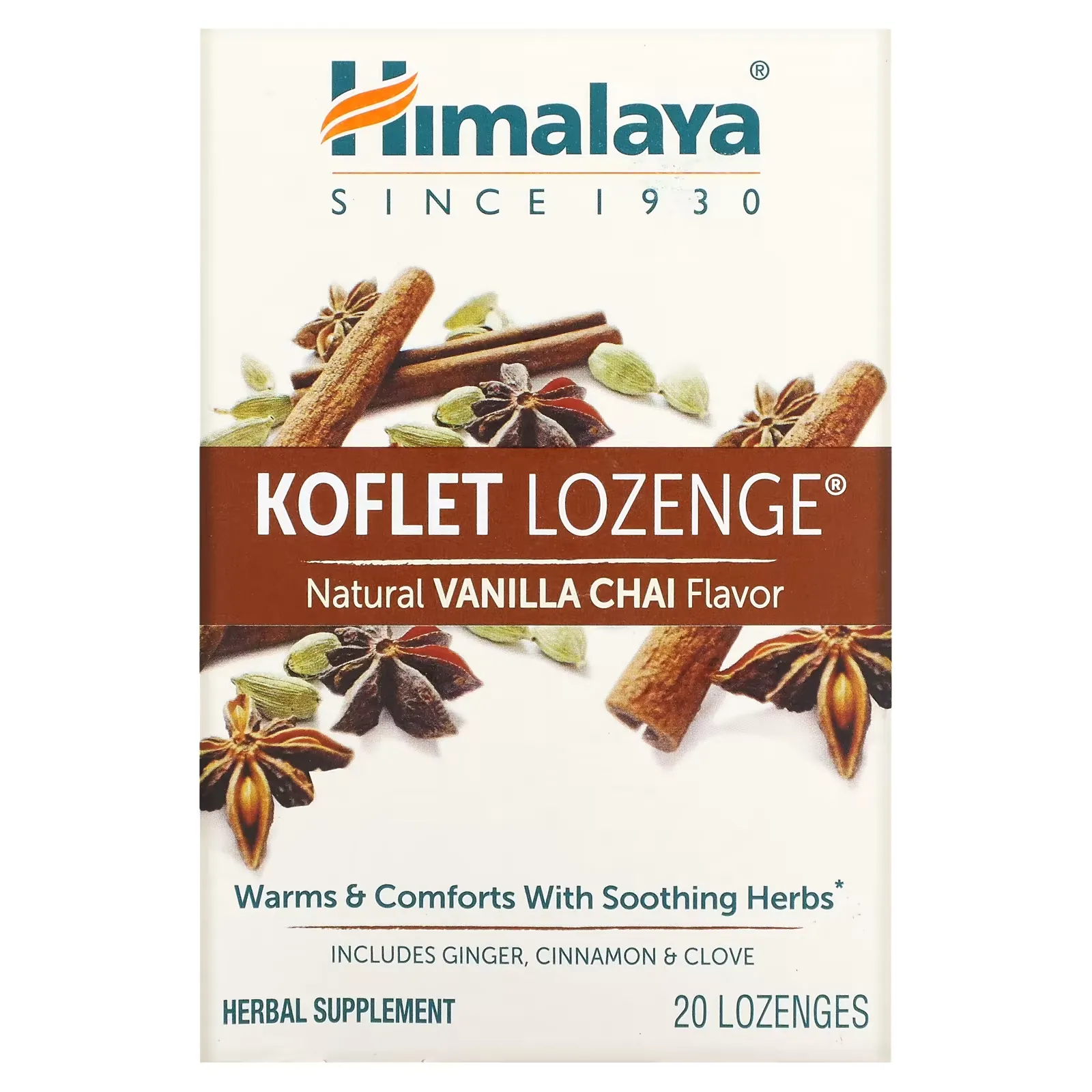 Koflet Lozenge, Natural Vanilla Chai, 20 Lozenges