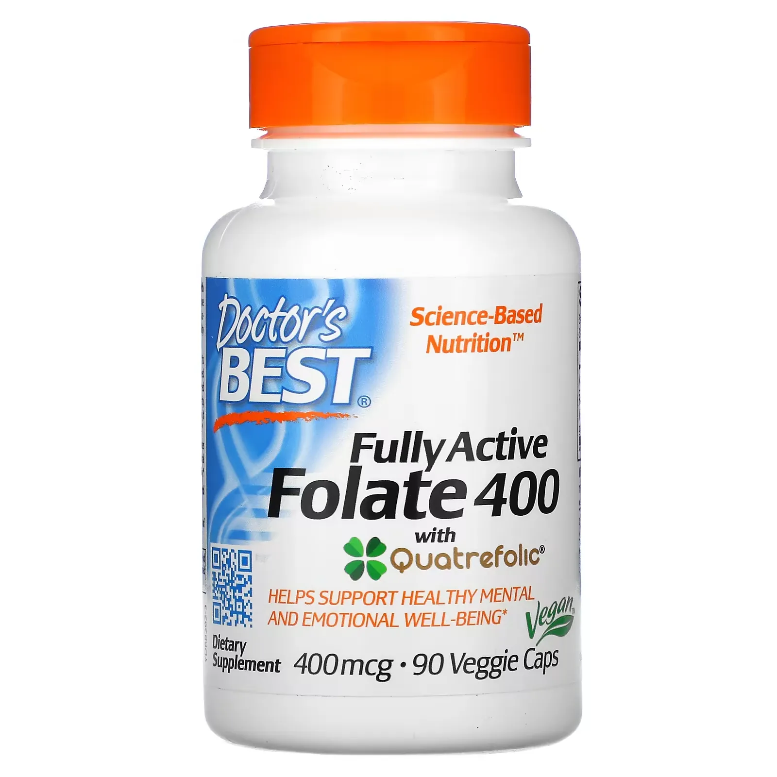 Fully Active Folate 400 with Quatrefolic, 400 mcg, 90 Veggie Caps