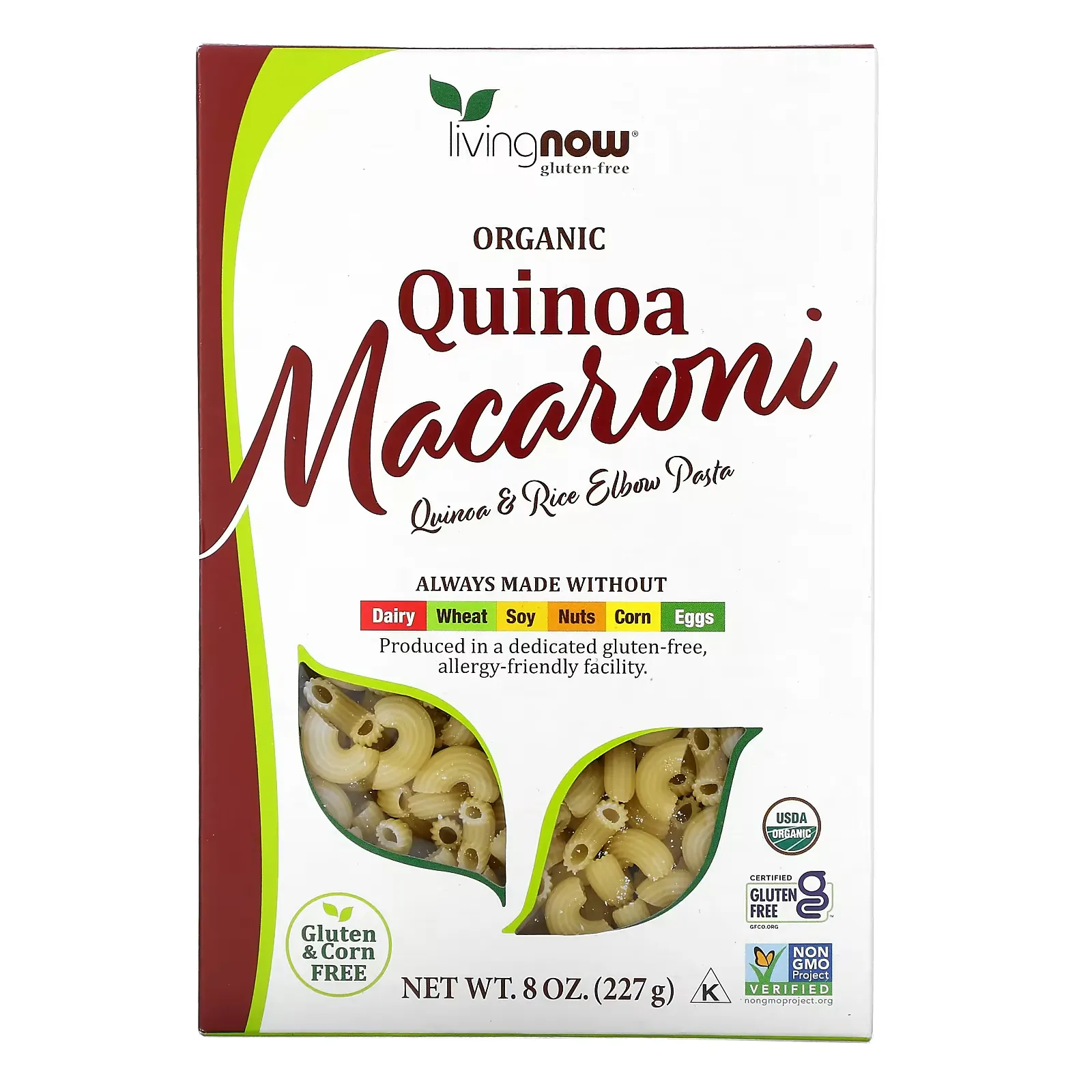 Organic Quinoa Macaroni, Gluten Free, 8 oz (227 g)