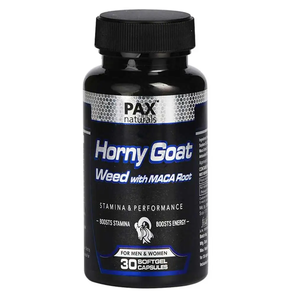 PAX Naturals Horney Goat Weed with Maca Root,  30 softgels