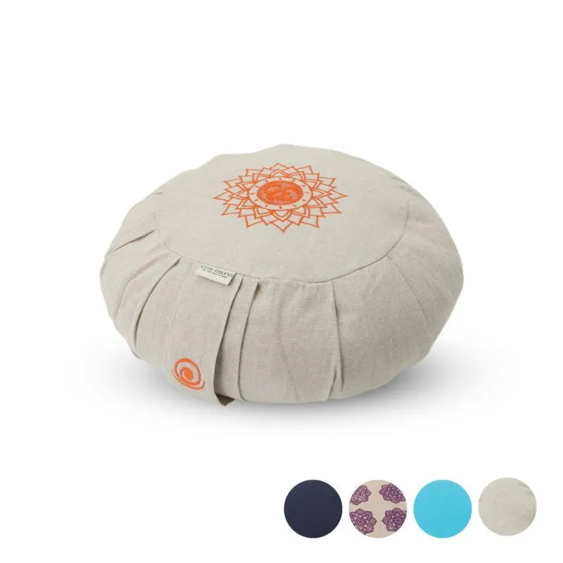 Core Asana Round Meditation Cushion- Om Embroidered