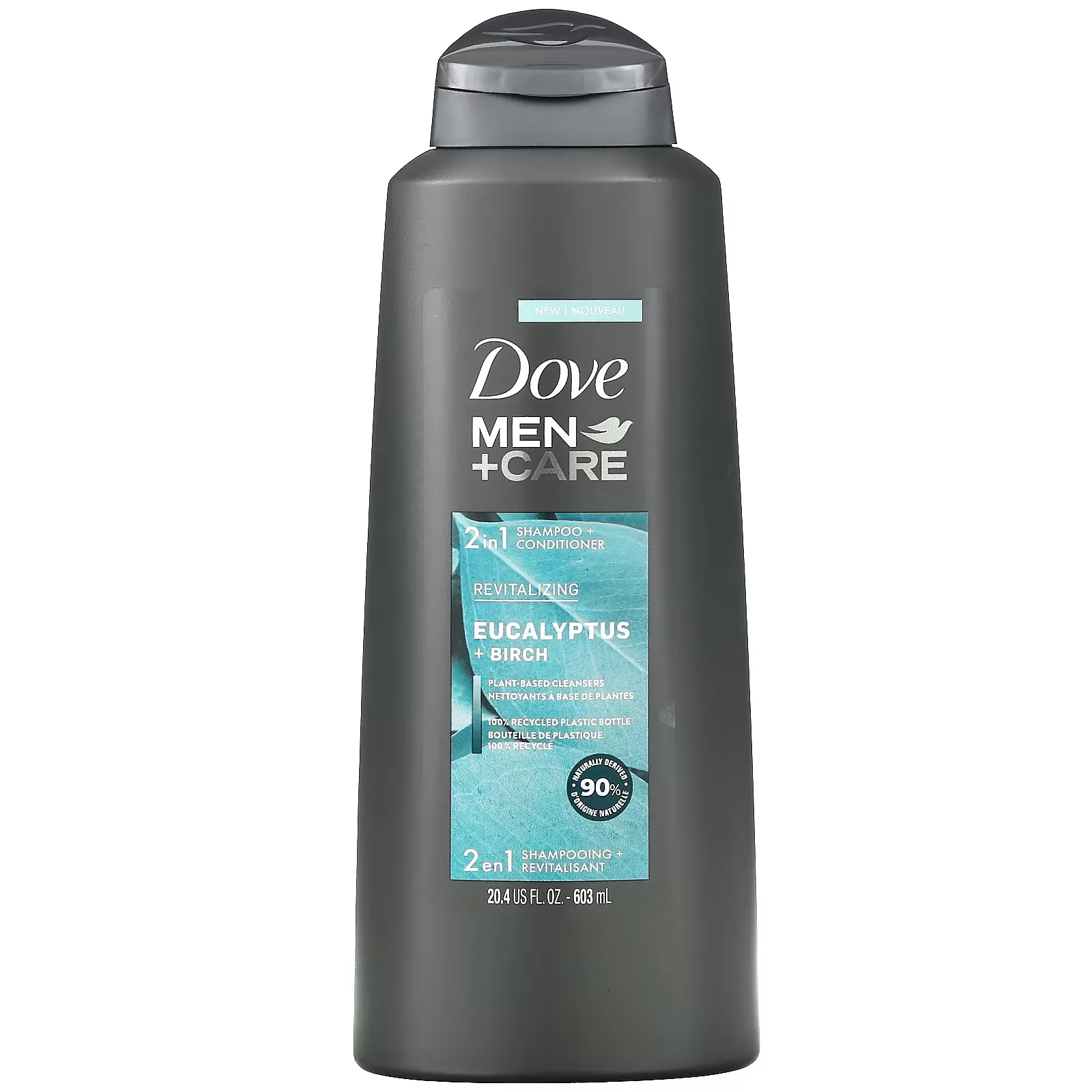 Men+Care, 2 In 1 Shampoo + Conditioner, Revitalizing, Eucalyptus + Birch, 20.4 fl oz (603 ml)