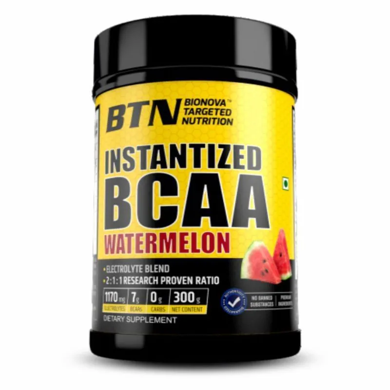 BTN Sports Instantized BCAA Pre & Post Workout Supplement With Electrolytes (Watermelon Flavour)