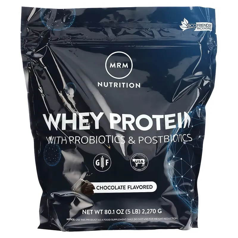 Whey Protein with Probiotics & Postbiotics, Chocolate, 5 lb (2,270 g)