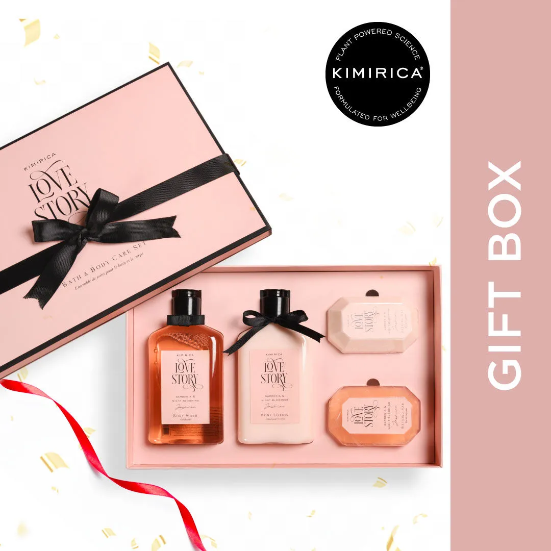 Kimirica Love Story Luxury Gift Box Body Wash Body Lotion & Bathing Bar