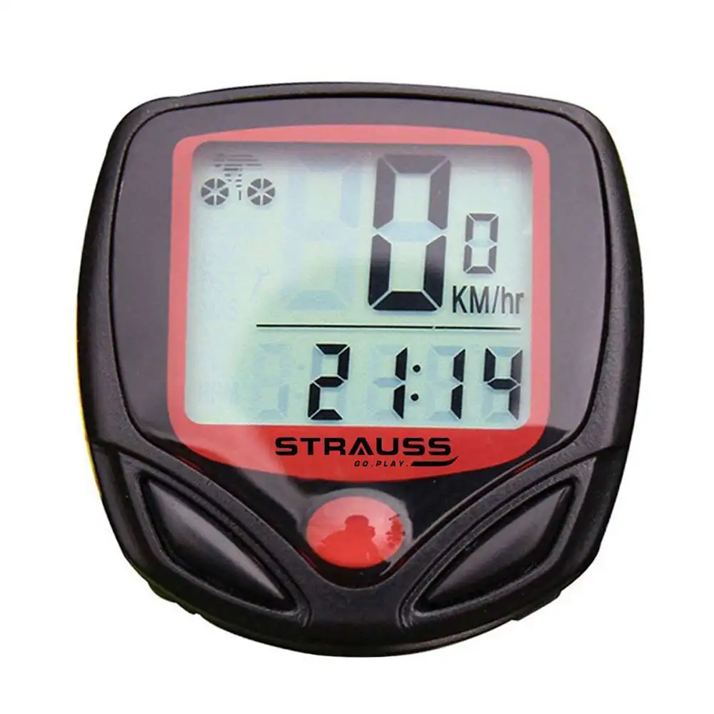 Strauss Bicycle Speedometer,  Black & Red