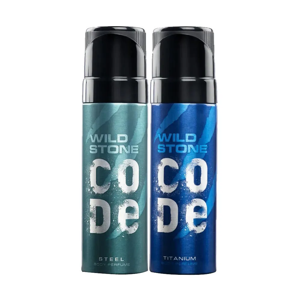 Wild Stone Code Titanium + Steel Perfume Body Spray Combo