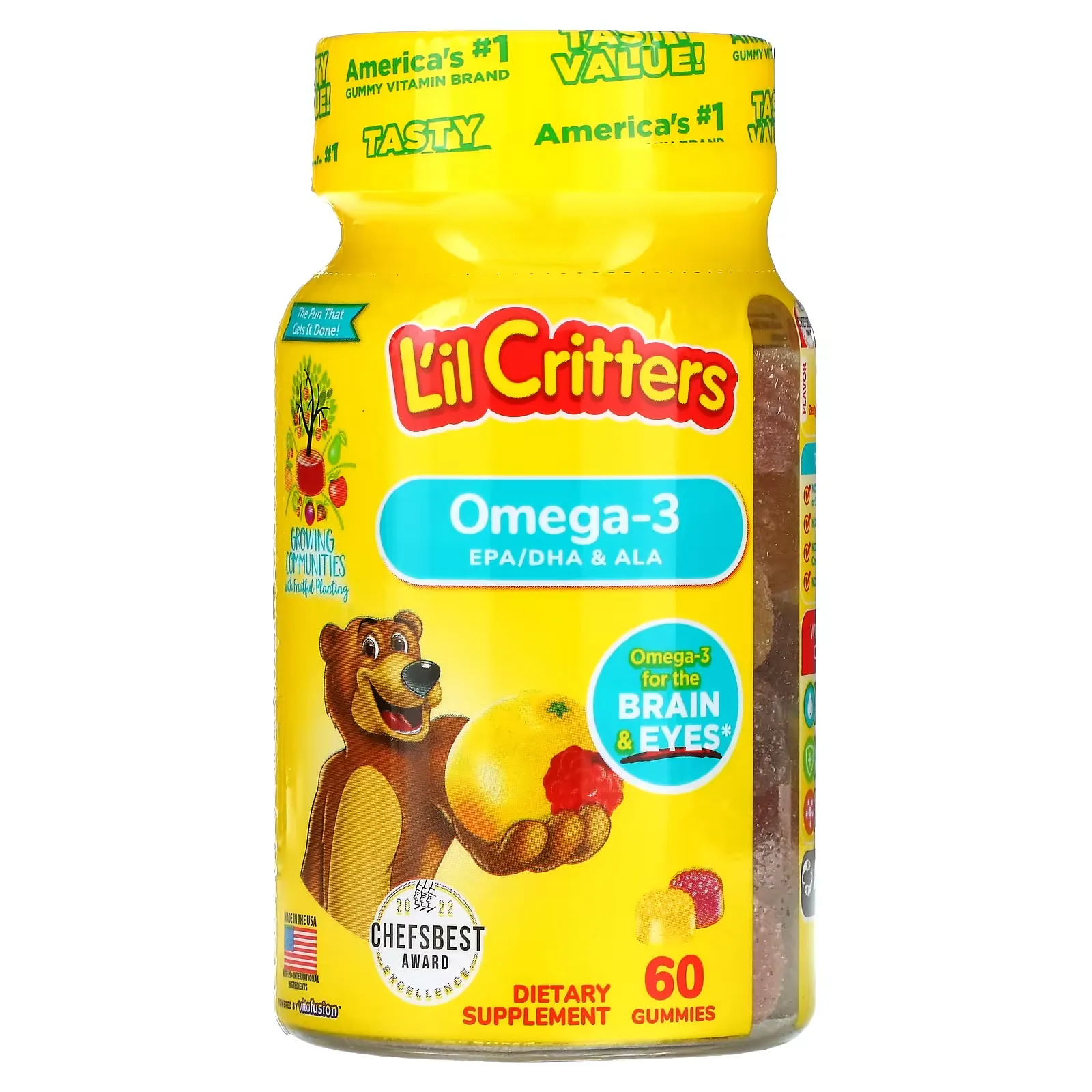 Omega-3, Zesty Raspberry-Lemonade, 60 Gummies