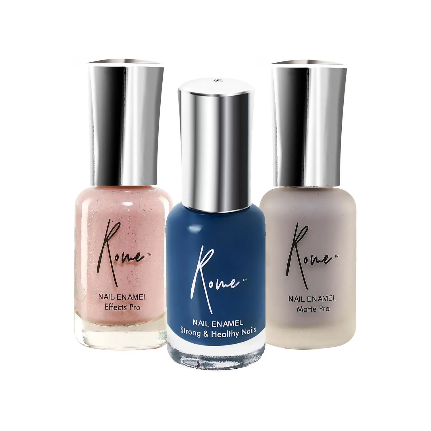 Rome Nail Enamel Set Of 3 (Prussian Blue+ Titanium+ Dessert Rose)