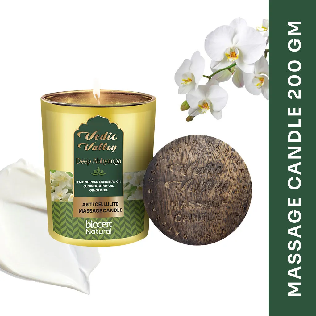 Vedic Valley Lemongrass Anti Cellulite Body Massage Candle