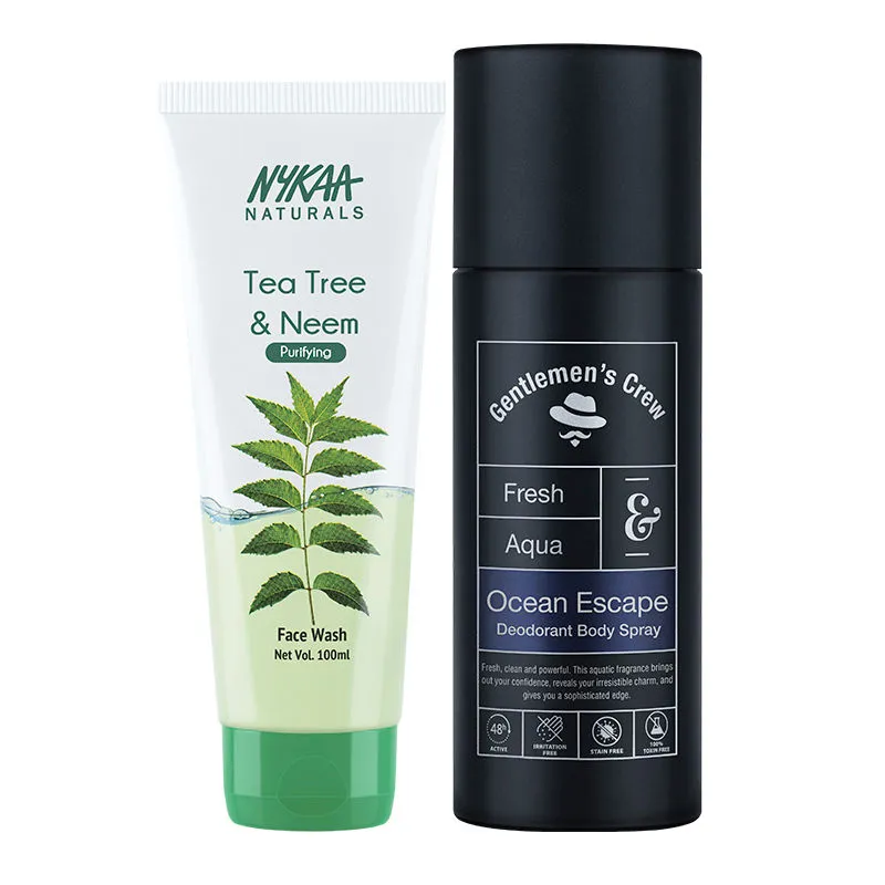 Gentlemen's Crew Deodorant Ocean Escape And  Naturals Tea Tree + Neem Face Wash For Acne